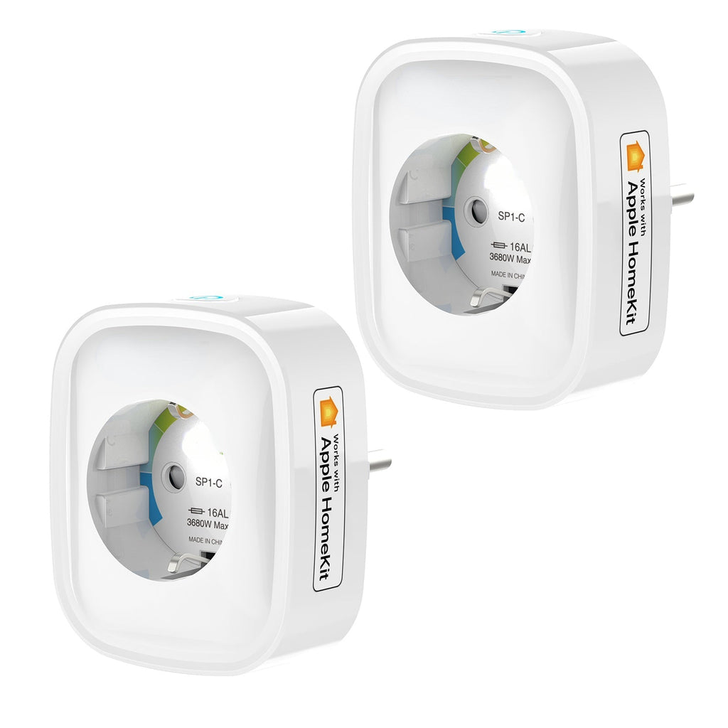 Smart plug WiFi 2pcs Socket Power Monitor Timing Function Remote Control Voice Control Works With Siri And HomeKit EU Plug