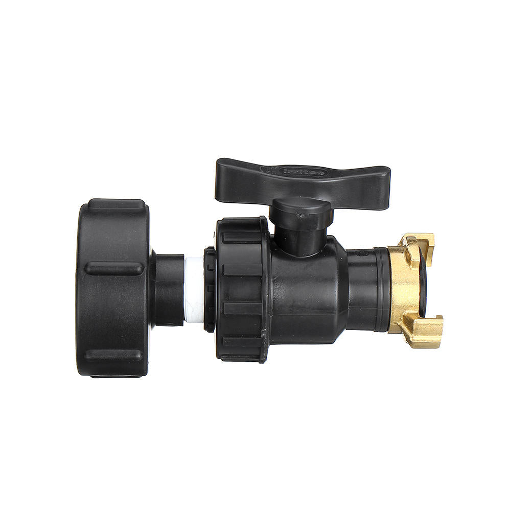 3/4'' Tank Drain Adapter Fixing Hose Outlet Tap Water Connector Replacement PP Ball Valve Fitting Parts for Home Garden