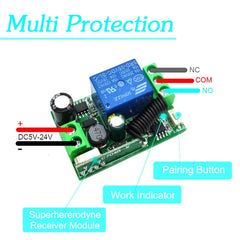 DC 5V12V24V Single-channel Small Volume Learning Remote Control Switch Access Control Module with Voltage Output
