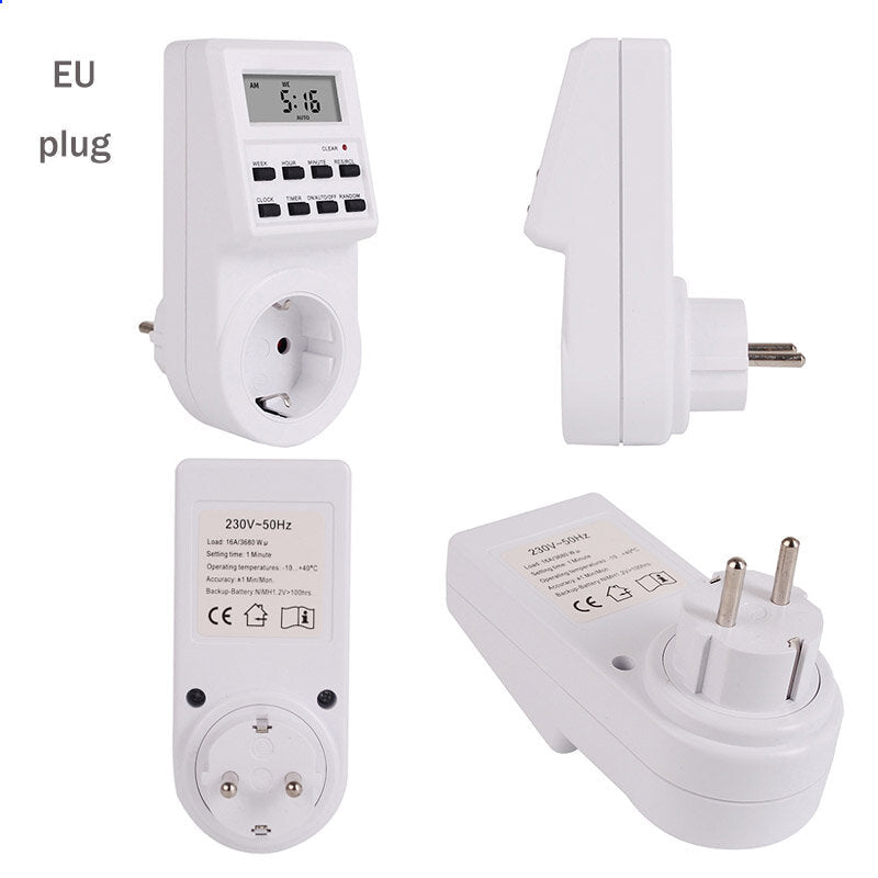 Timer Socket EU UK US FR BR Plug Programmer Digital Display Timing Switch Outlet