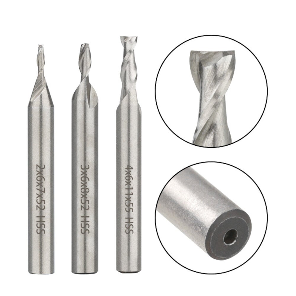 1Pc 2-12mm 2 Flute End Mill Cutter HSS Straight Shank Milling CNC Tools