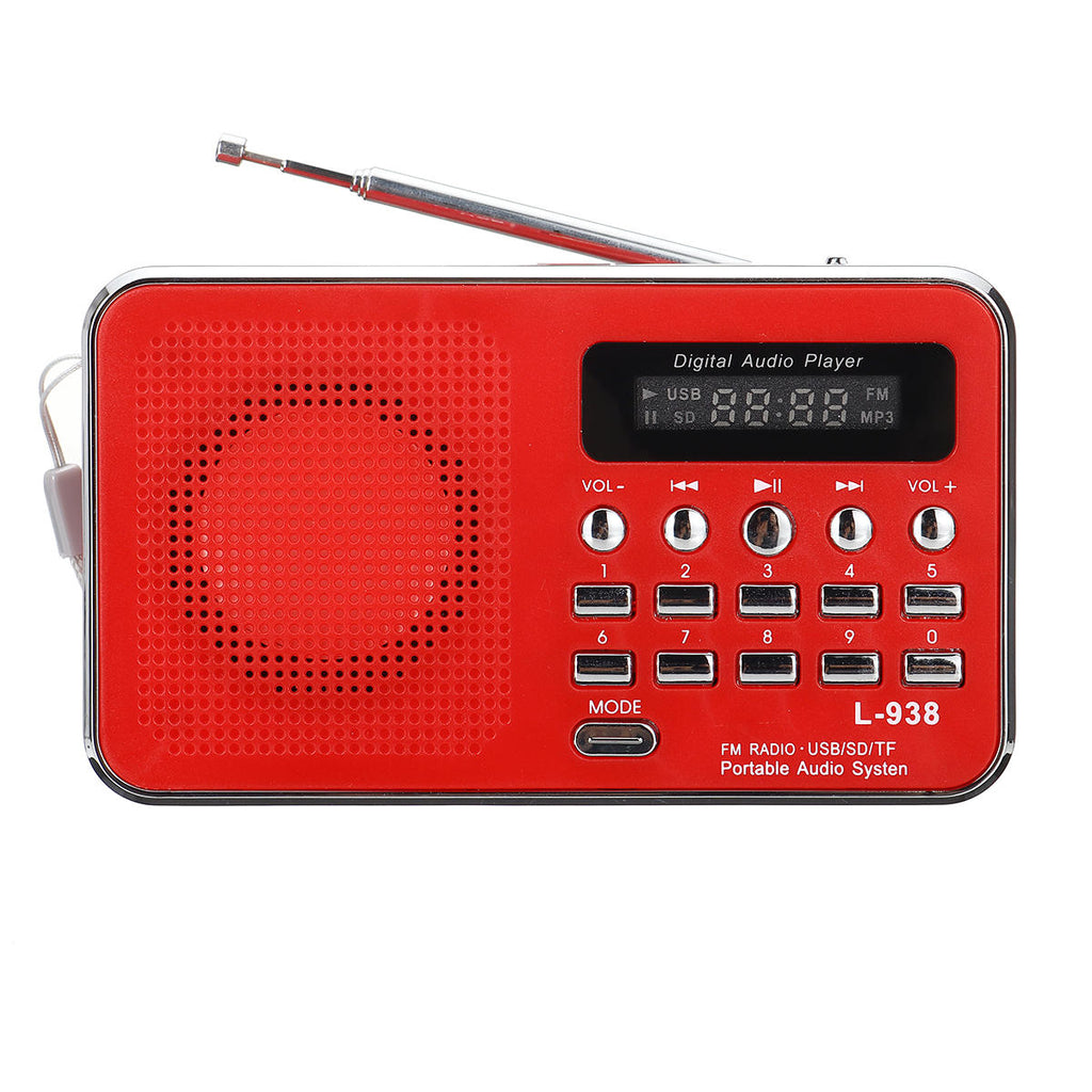 Portable FM 87.5-108MHZ 4.2V 4 Radio TF SD Card AUX Loop Play Speaker MP3 Music Player