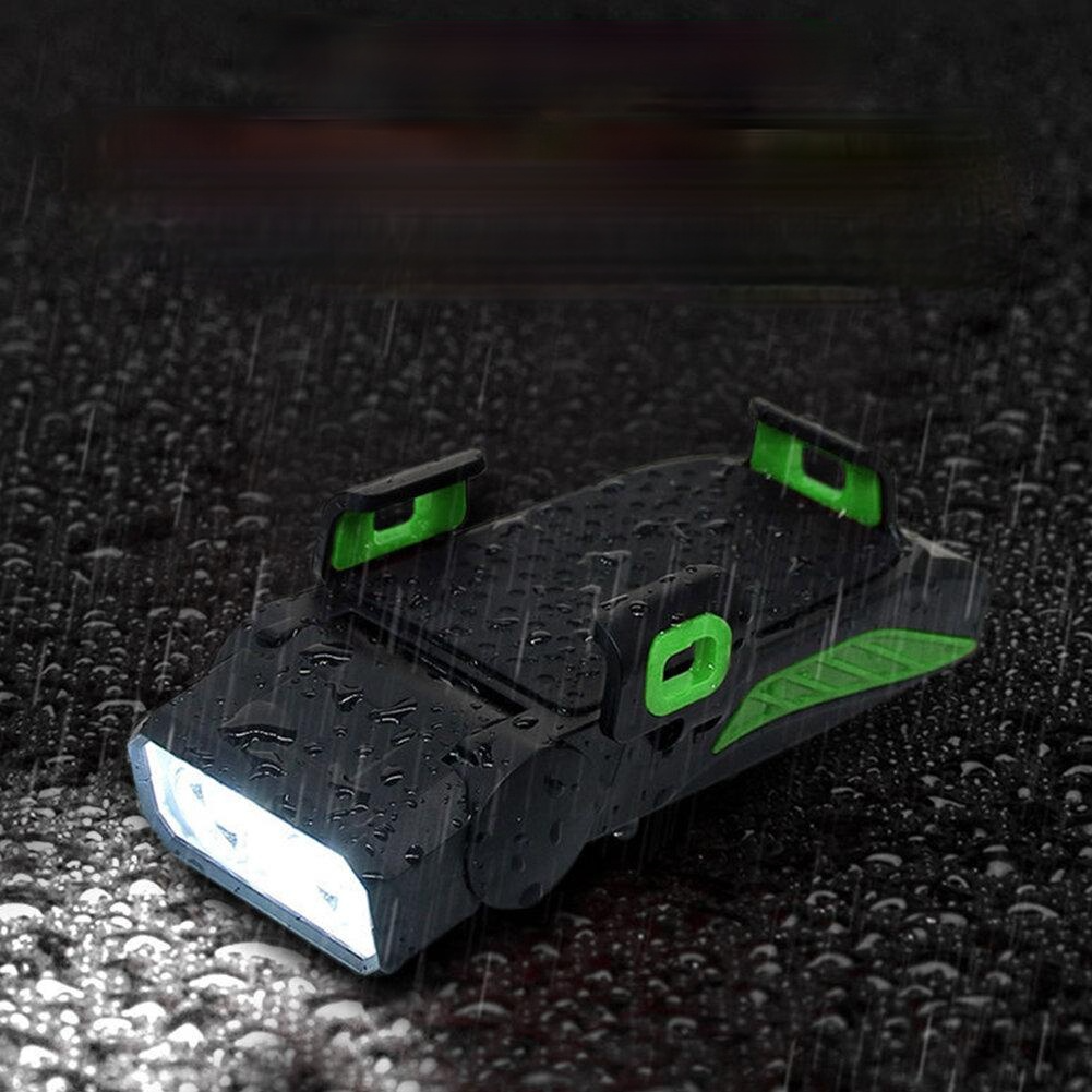 Bicycle LED Light USB Rechargeable Horn Phone Holder 4 in 1