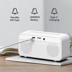 Alarm Clock Speaker Bluetooth 5.0 Day Demperature Display 3 Mode Night Light 1800mAh Battery
