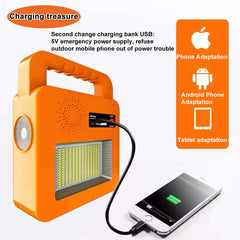 Bluetooth Speaker Strong Light LED Solar Rechargeable Light Emergency Power Bank 6000mA