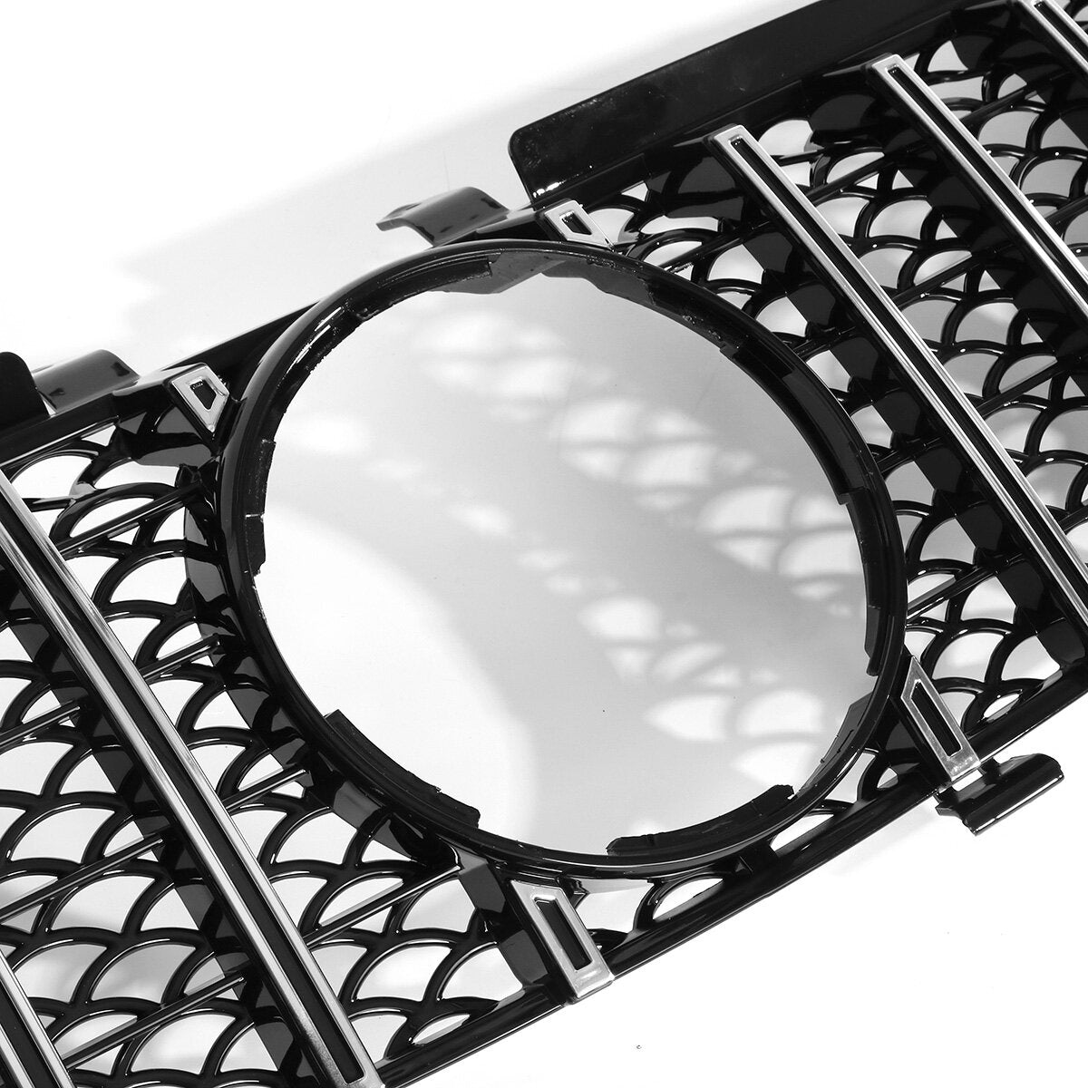 Chrome Silver GTR Style Front Grill Grille For Mercedes-Benz ML Class