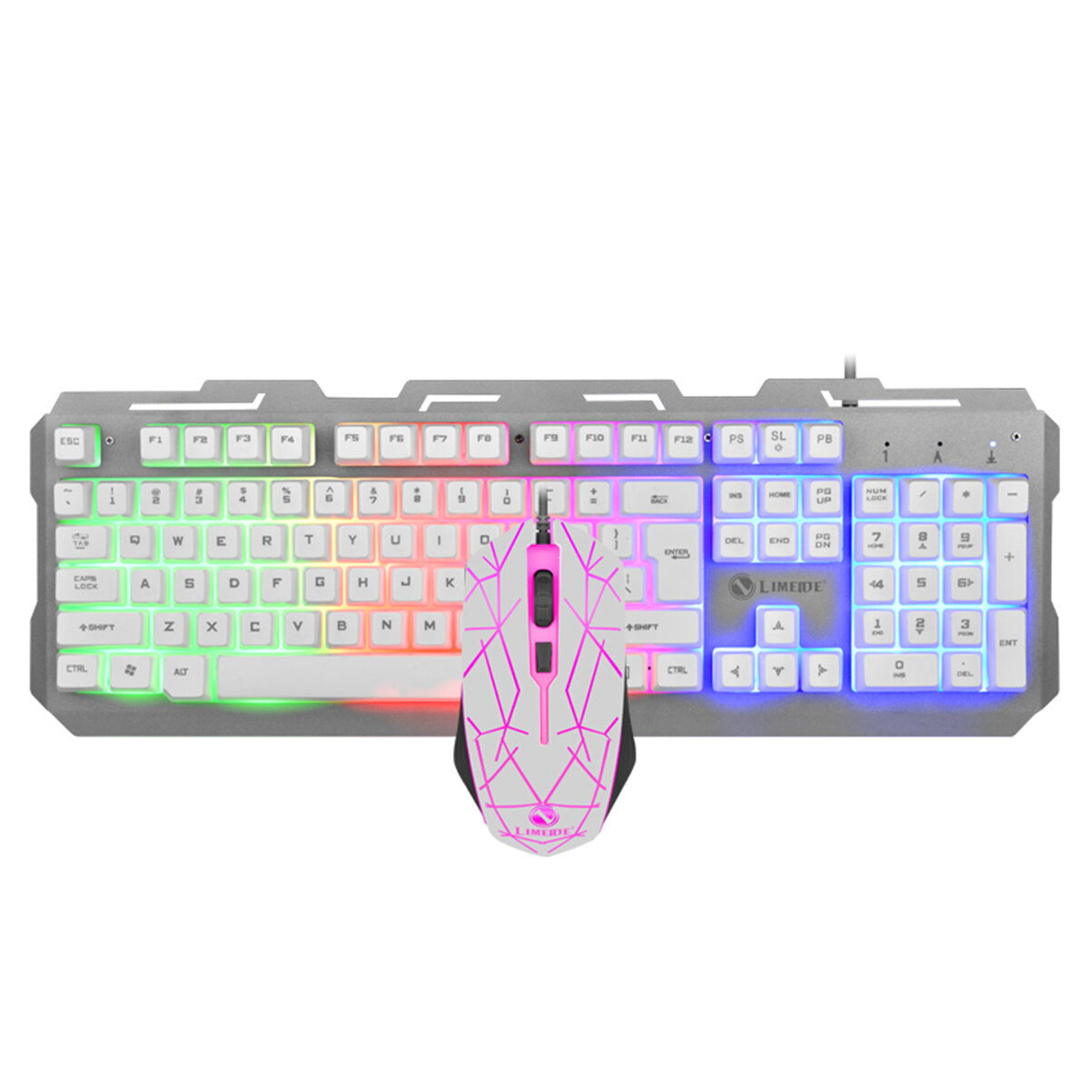 Wired Gaming Keyboard & Mouse Set RGB Backlight 1200DPI Gaming Mouse 104 Keys Mechanical Feeling Keyboard Combo