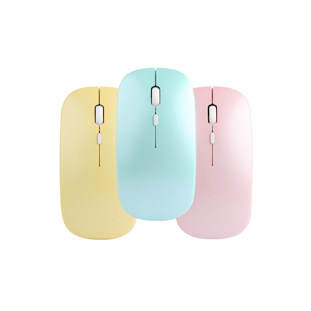 Triple Mode Rechargeable Mouse 2.4GHz Bluetooth Wired 1600DPI Silent Macarone Mute Mice for Laptop PC