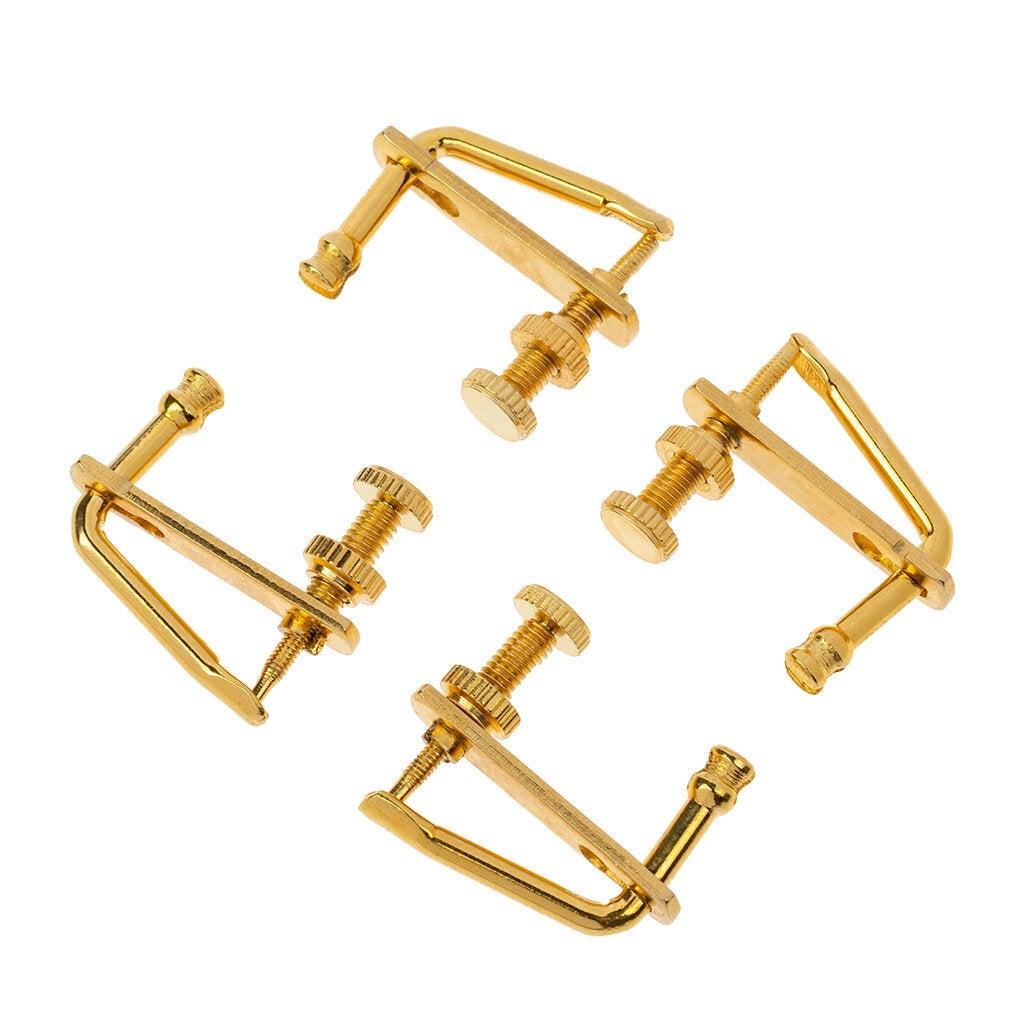 4 pcs Golden Violin Fine Tuners String Adjusters 3/4 4/4 Violin Alloy Tuners Spinner Fiddler Strings Tune Adjuster