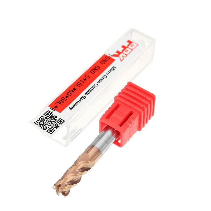 HRC58 Round Nose 4 Flutes End Mill Cutter 2R0.2-6R0.5 AlTiN Coating CNC End Mill Cutter