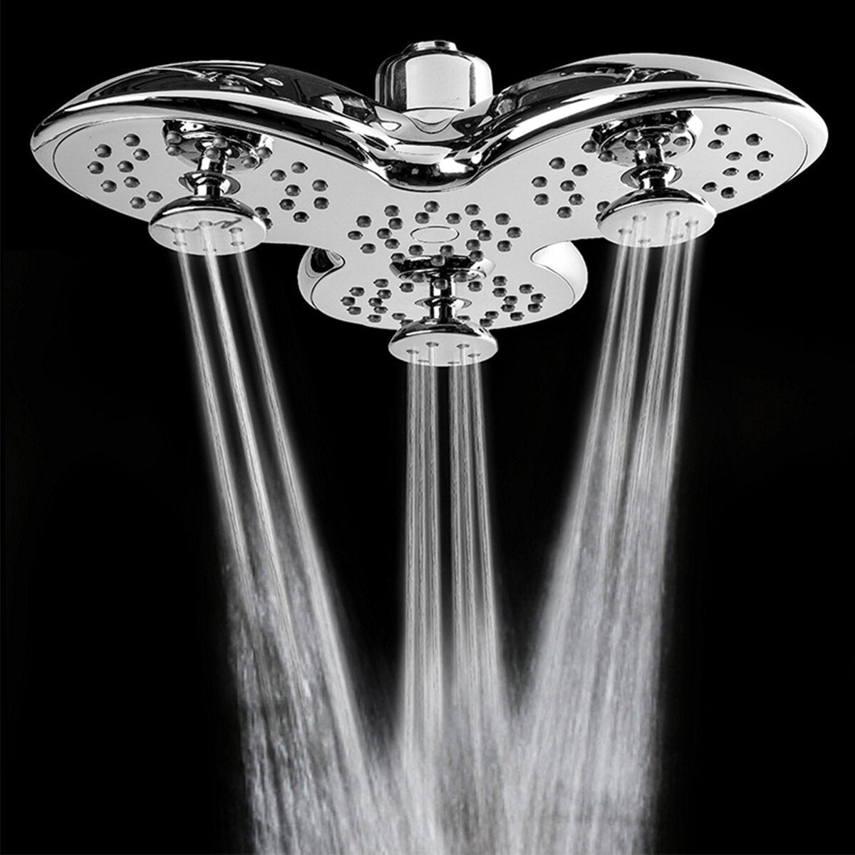 106 Nozzles Angle Adjustable Waterfall Rainfall Shower Heads Chrome Plated Trident Shape Head