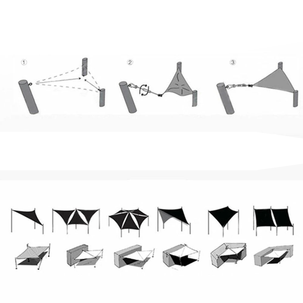 6Pcs/Set Sun Shade Sail Stainless Steel Hardware Installation Kit