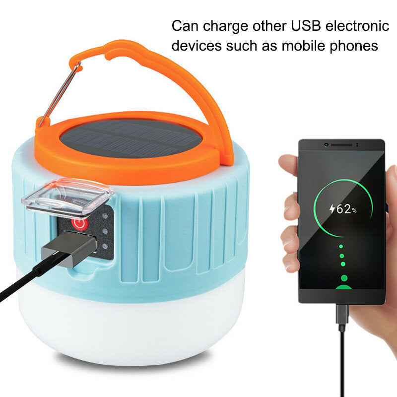 Control Solar LED Camping Lantern USB Rechargeable Light Bulb Tent Light Solar Bulb Light
