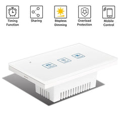 Curtain Touch Wall Switch Crystal Panel Electric Motorized Blinds Smart Switch Remote Control With Google Home