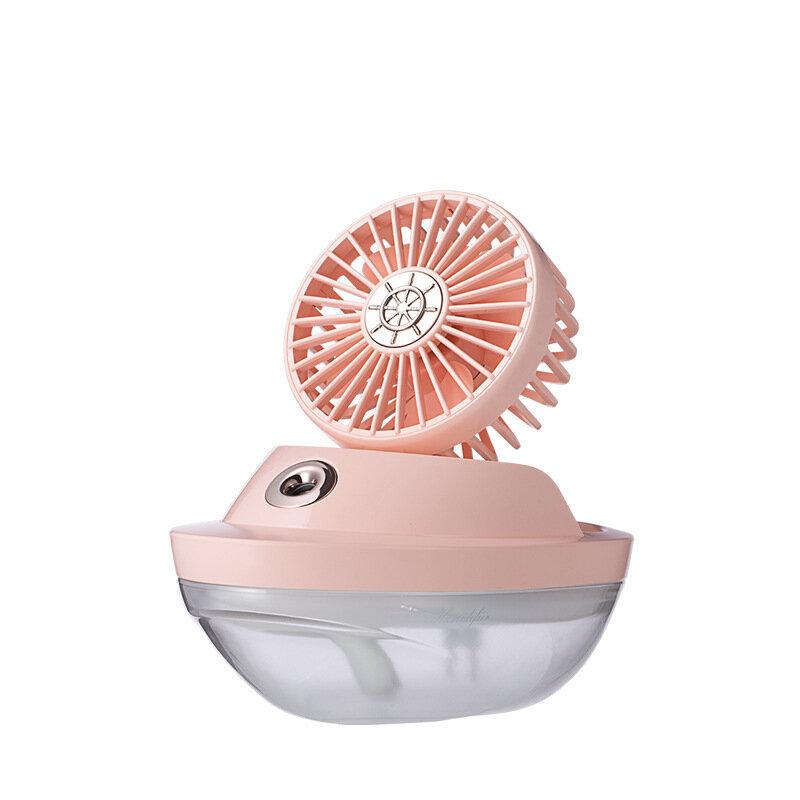 5V Ocean Wind Spray Fan Wireless Humidifier Fan 3 Gear Speed 90Adjustable Angle Portable USB Mini Desktop Air Cooling Fan for Home Office