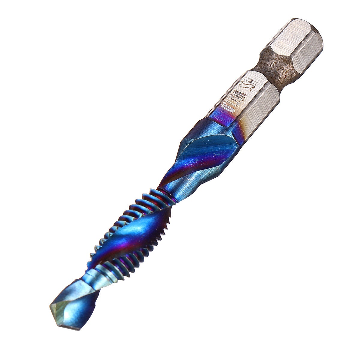 6pcs M3-M10 Combination Drill Tap Bit Hex Shank Blue Coated Deburr Countersink Bits Screw Thread Metric