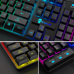 104 Keys Gaming Keyboard USB Wired RGB Luminous Backlight Mechanical Feel Keyboard for Computer PC Laptop