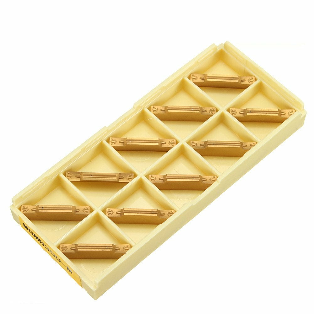 10pcs MGMN300-M Carbide Inserts 3mm Width for MGEHR/MGIVR Grooving Cut Off Tool Turning