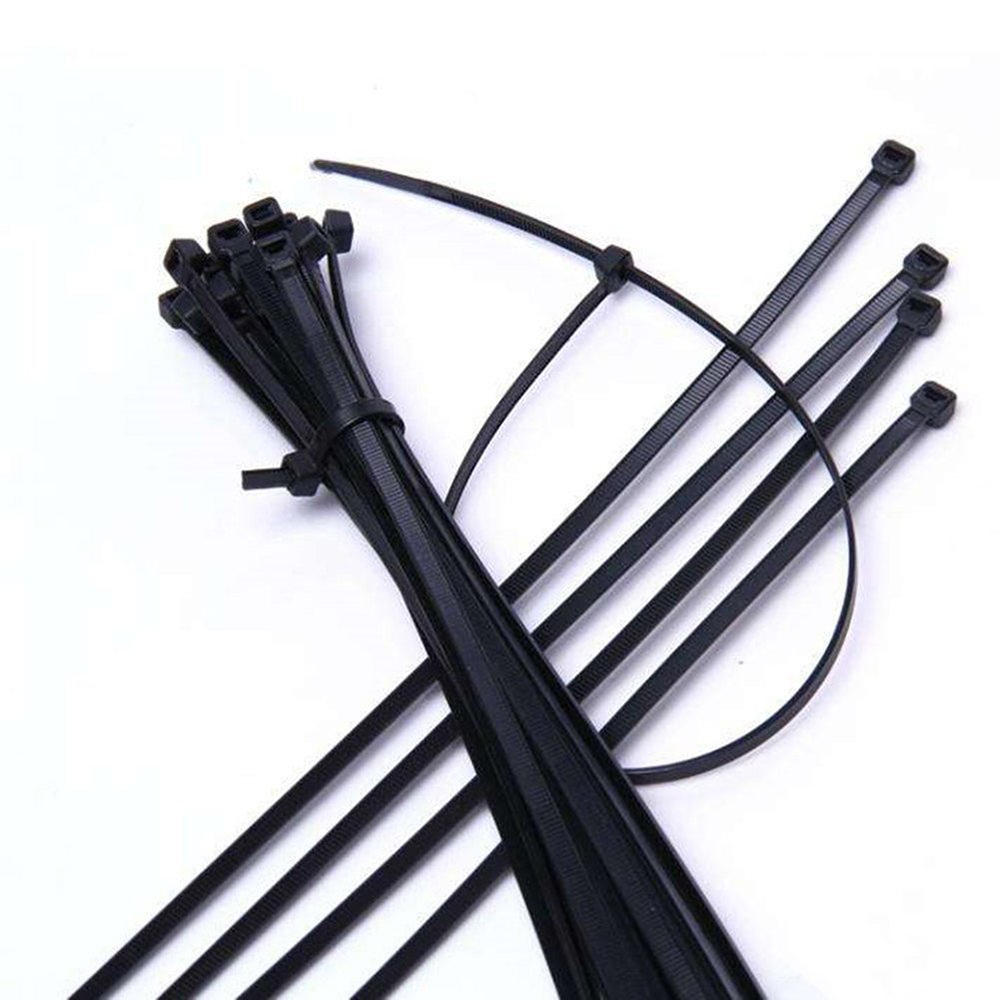 Nylon 250Pcs 8mm 15/20/25/30/35/40cm Black/White Nylon Self-locking Cable Tie Zip Ties Strong Tensile Strength
