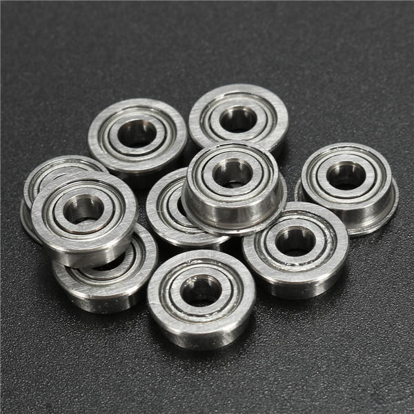 10pcs 4x10x4mm Metal Shielded Flange Ball Bearing