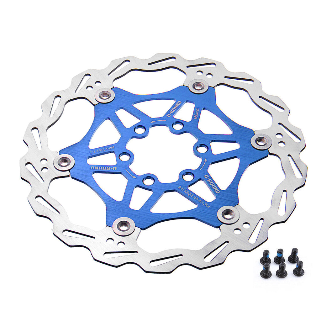 180 / 160MM Stainless Ultra Light 6pcs T25 Screws Floating Disc MTB Bike Brake Rator