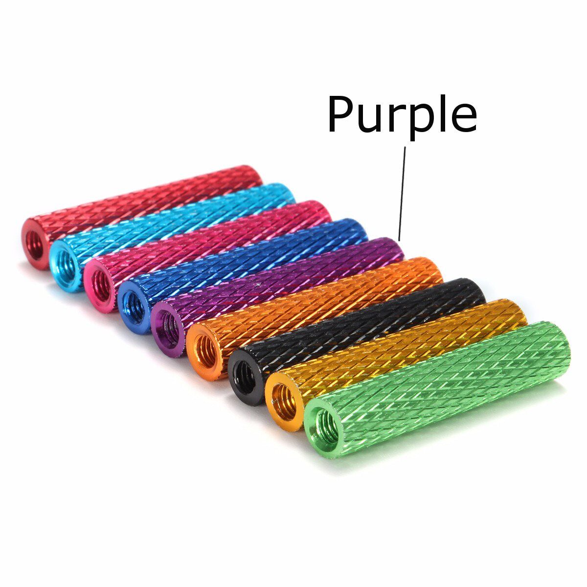 10Pcs M3 25mm Knurled Standoff Aluminum Alloy Anodized Spacer