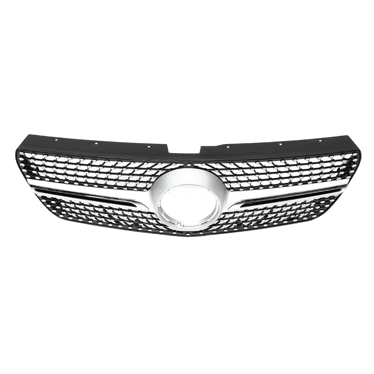 Diamond Look Front Bumper Grille Grill Silver For Mercedes Benz Vito