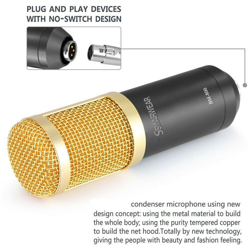 Professional Condenser Microphone Studio Broadcasting Singing Audio Recording Mic
