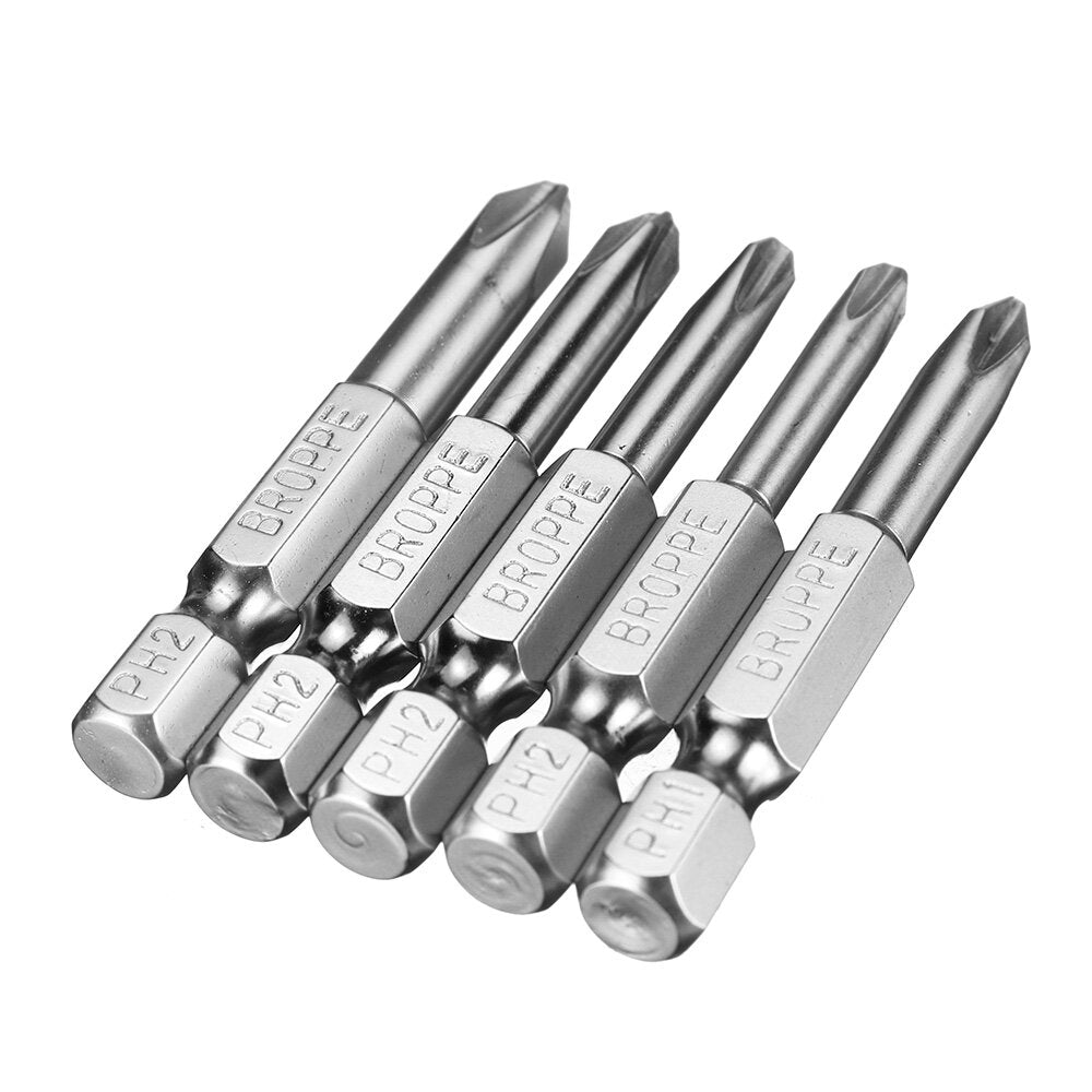 12Pcs 50mm S2 Alloy Steel Magnetic Cross Head Screwdriver Bits 1/4 Inch Hex Shank