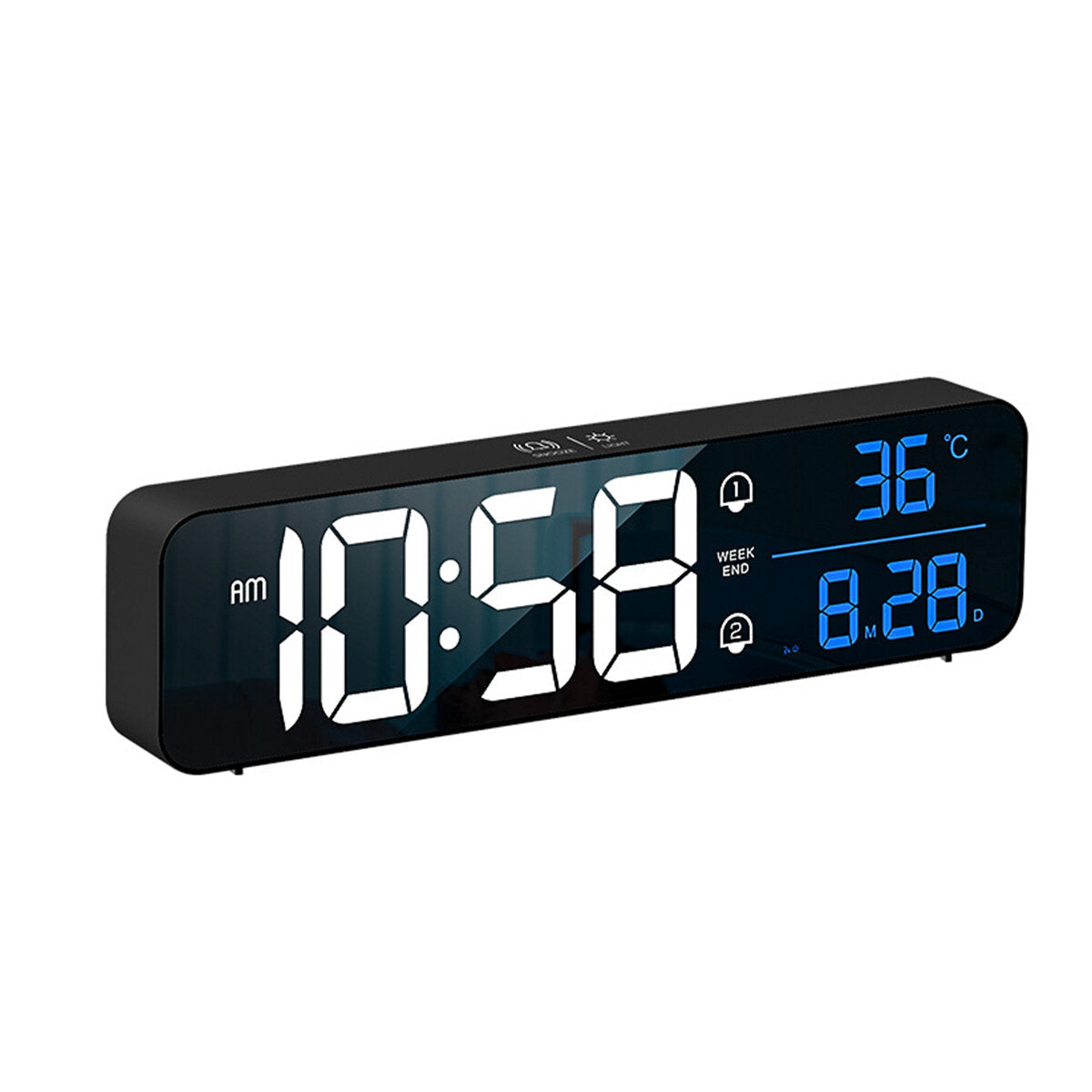 LED Digital Alarm Clock Watch Table Digital Snooze USB Wireless Mirror Clocks for Bedrooms