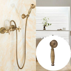 G1/2 Antique Copper Handheld Faucet Shower Head Spraying High Pressure w/ Flexible 1.5m Hose for Bathroom
