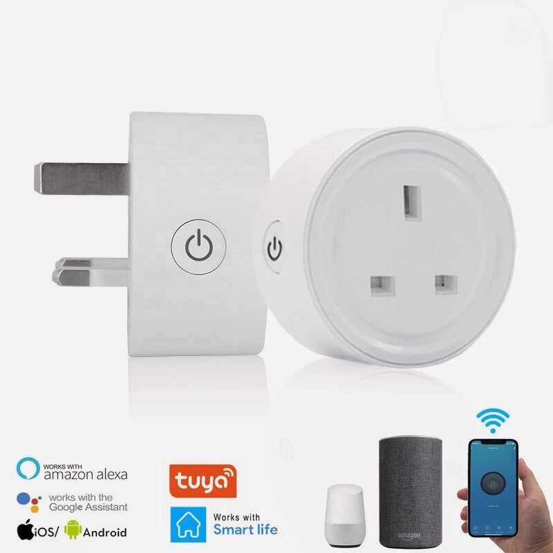 UK Plug Smart Socket Mini Switch Voice Control Plug Works with Alexa Google Home