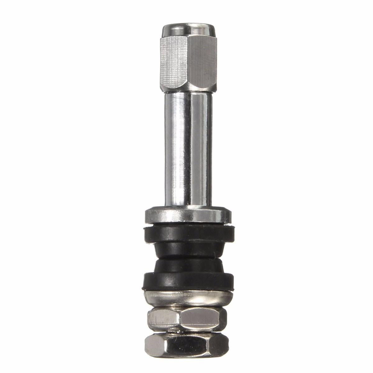 4pcs Universal Chrome Flush Mount Metal Tire Tyre Valve Stems Bolt With Cap TR48