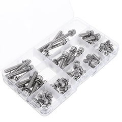 50Pcs M6 Hex Socket Knurled Cap Head Screw 304 Stainless Steel Bolt Assortment Set
