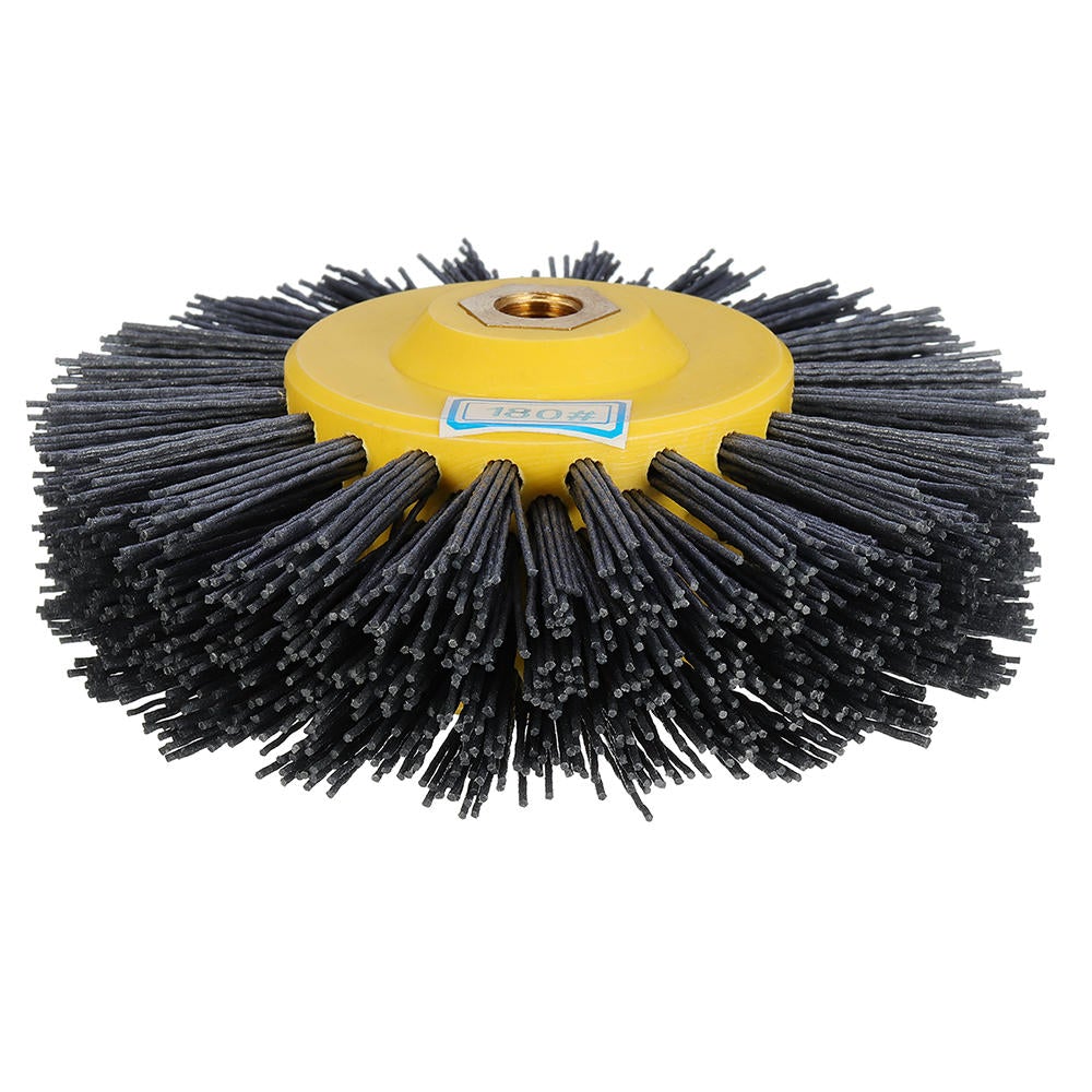 150x40mm M14 Wire Drawing Wheel Brush 80/120/180/320 Grit Drum Burnishing Polishing Wheel