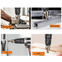 Cobalt Step Drill Bit Triangle Shank 4-12/4-20/4-32mm Spiral Flute Step Drill