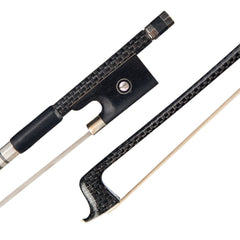 Master Silver Silk Braided Carbon Fiber Bow Sheepskin Grip Ebony Frog 4/4 Size Fiddle Bow