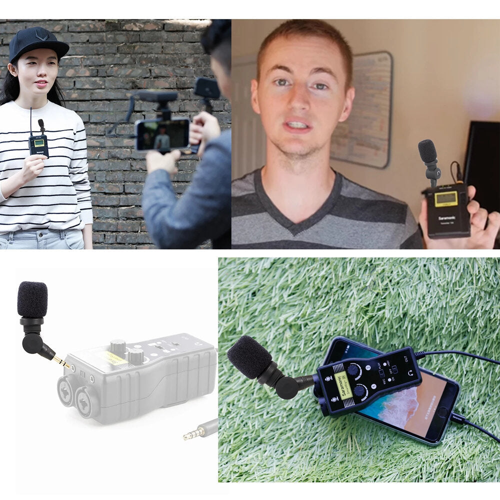 Plug and Play 3.5mm Wireless Omnidirectional Microphone for Video Mic DSLR Camcorder CaMixer SmartMixer LavMic SmartRig