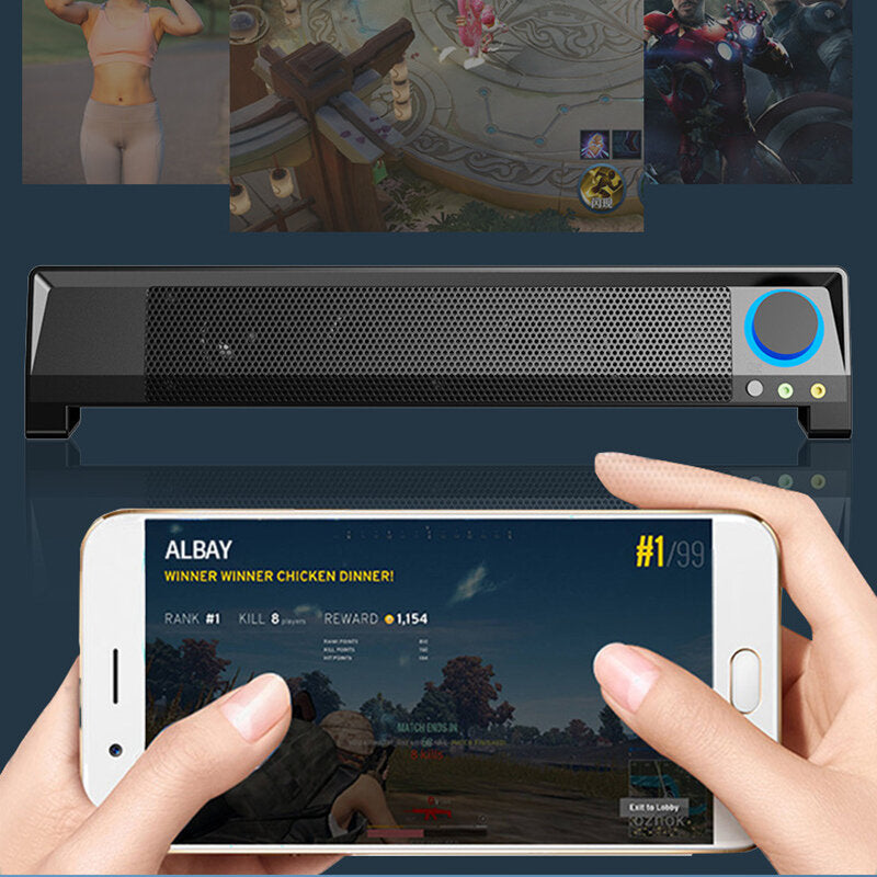 Bluetooth Soundbar TV Bar Computer 2.1 Channel Bass Subwoofer AUX Wired Wireless Bluetooth PC Home Theater System Speakers With Mic