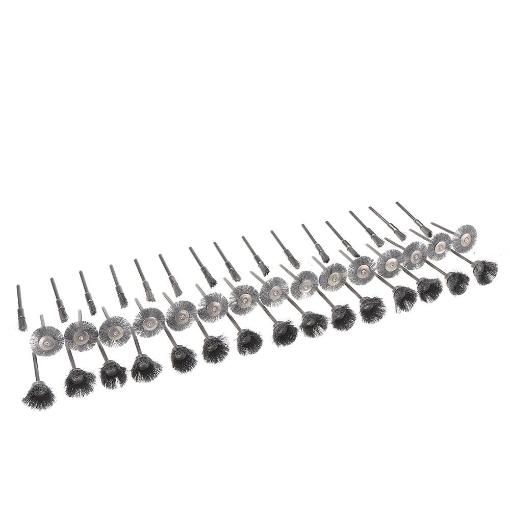 45pcs 3mm Shank Stainless Steel Wire Brush Polishing Wheel for Rotary Tool
