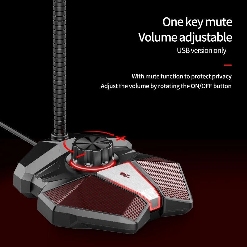 360 Degree Bending Professional Desktop Microphone With Stand for Gaming Singing Conference, Mobile USB