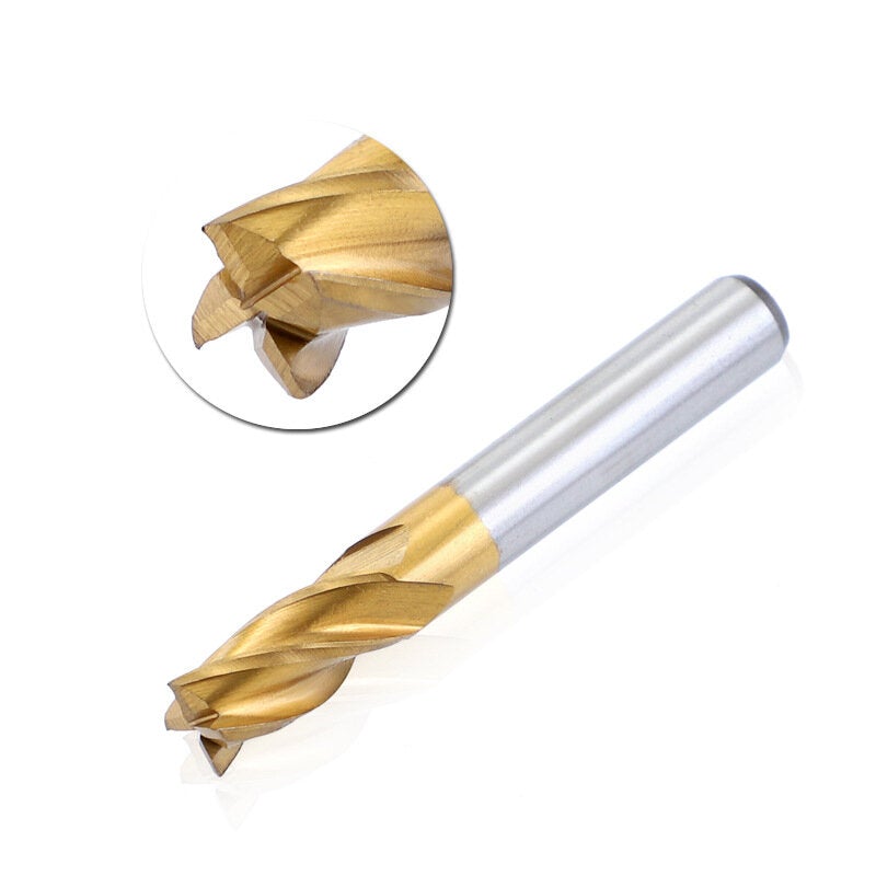 10PCS 2-10mm Titanium Coated HSS 4 Flute End Mill Cutter CNC Drill Bit Milling Set