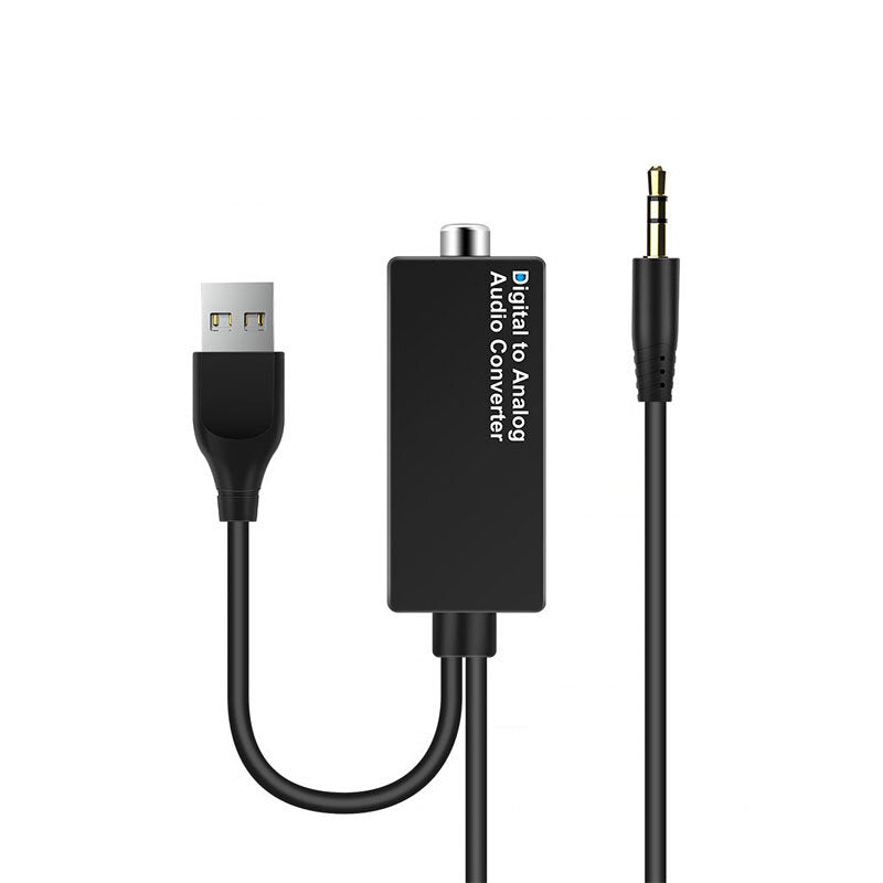 3.5mm Audio Converter DAC Digital to Coaxial Analog USB Decoder Adapter Jack Optical Fiber Converter for HDTV DVD