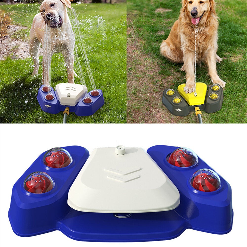 Dog Foot Pedal Type Autoxic Water Feeder 4 Sprinkler Holes Multifunctional Outdoor Supplies Improve Dog's IQ Relieve Anxiety