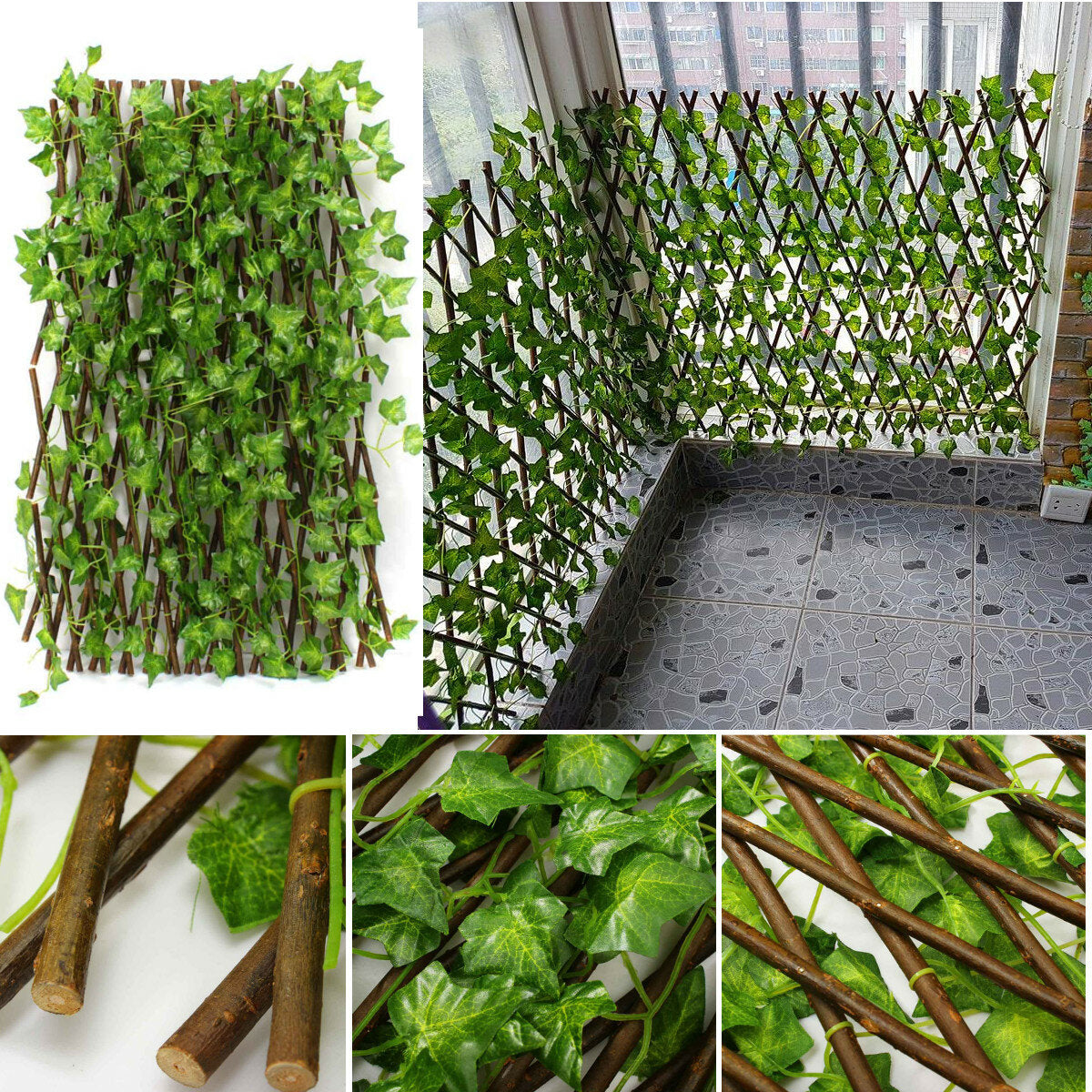 70CM Stretchable Artificial Faux Ivy Leaf Privacy Fence Screen Hedge Decor Panels Garden Outdoor