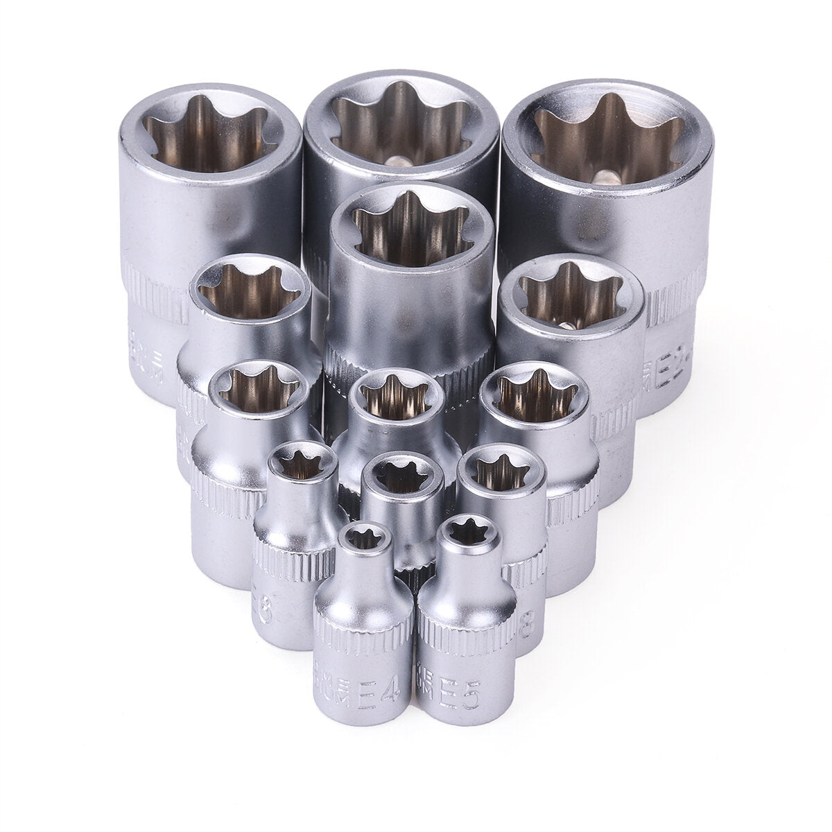 14pcs Tamper Proof Torx Star Bit Socket Set Female E Type Socket