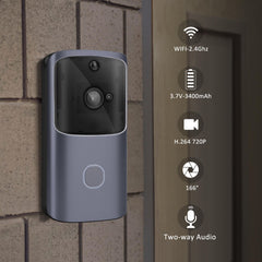 720P 166 Wide View Two-way Audio Smart WIFI Video Doorbell Smart Home PIR Alarm Monitor