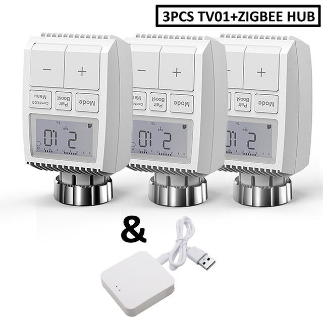 Smart WIFI Thermostatic Radiator Valve Actuator TRV Programmable Temperature Controller Alexa Tuya Google Assistant