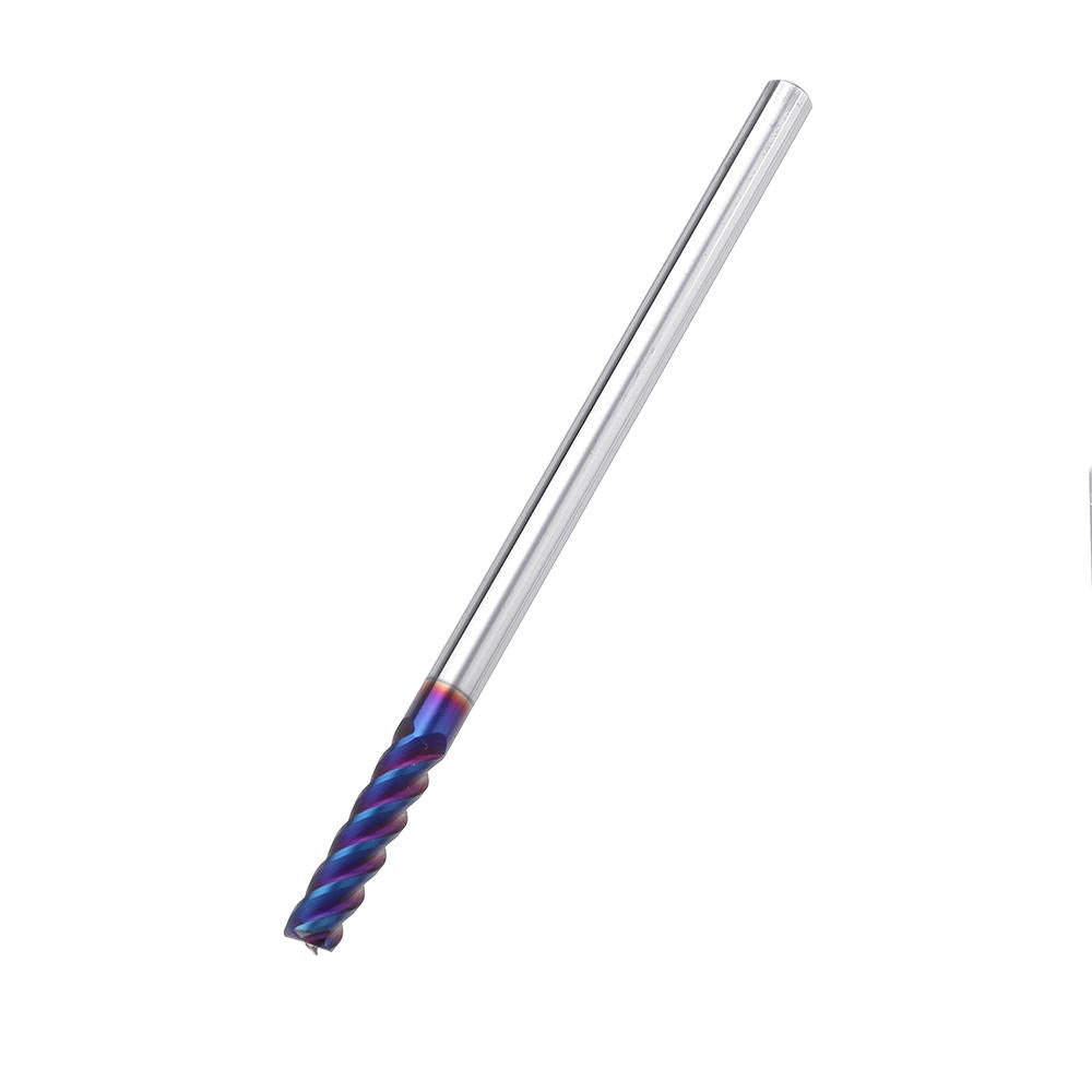 L75mm D4/5/6/8/10mm HRC60 4 Flutes Blue NACO Coated Tungsten Carbide Milling Cutter CNC Tool