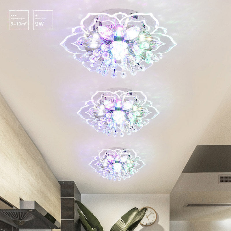 Modern Crystal LED Ceiling Light Fixture Pendant Lamp Lighting Chandelier 9W New